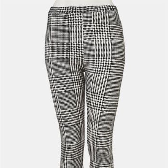 TopShop Houndstooth Flocked Stretch Leggings - Picture 1 of 7